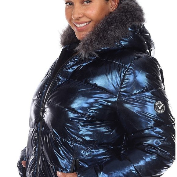 plus size metallic coat